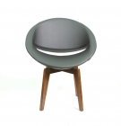 Стул Gruppo 396 Авреал черный Ecotex 3001 на опоре деревянная арт.111