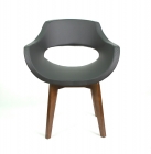 Стул Gruppo 396 Олибий черный Ecotex 3001 на опоре деревянная арт.111