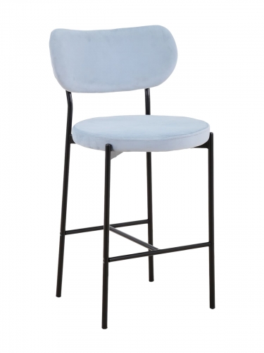 Стул полубарный Stool Group Барбара Б велюр Серо-голубой