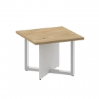 Стол журнальный, квадратный Рива SHIFT SK.SG-KV-60 Тиквуд Светлый/Белый Бриллиант