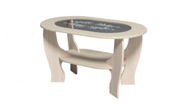 Стол журнальный овальный со вставкой из стекла МАГ-РИВЕР Венге