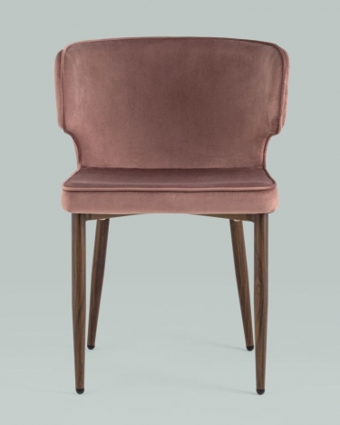 Стул Stool Group Матео ножки под дерево велюр Пыльно-розовый