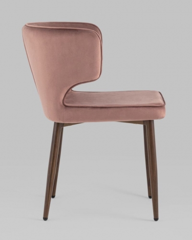 Стул Stool Group Матео ножки под дерево велюр Пыльно-розовый