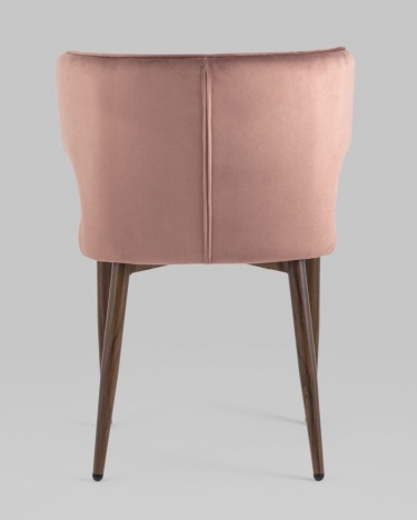 Стул Stool Group Матео ножки под дерево велюр Пыльно-розовый