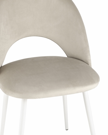Стул Stool Group Меган white NEW велюр с ромбами Бежевый