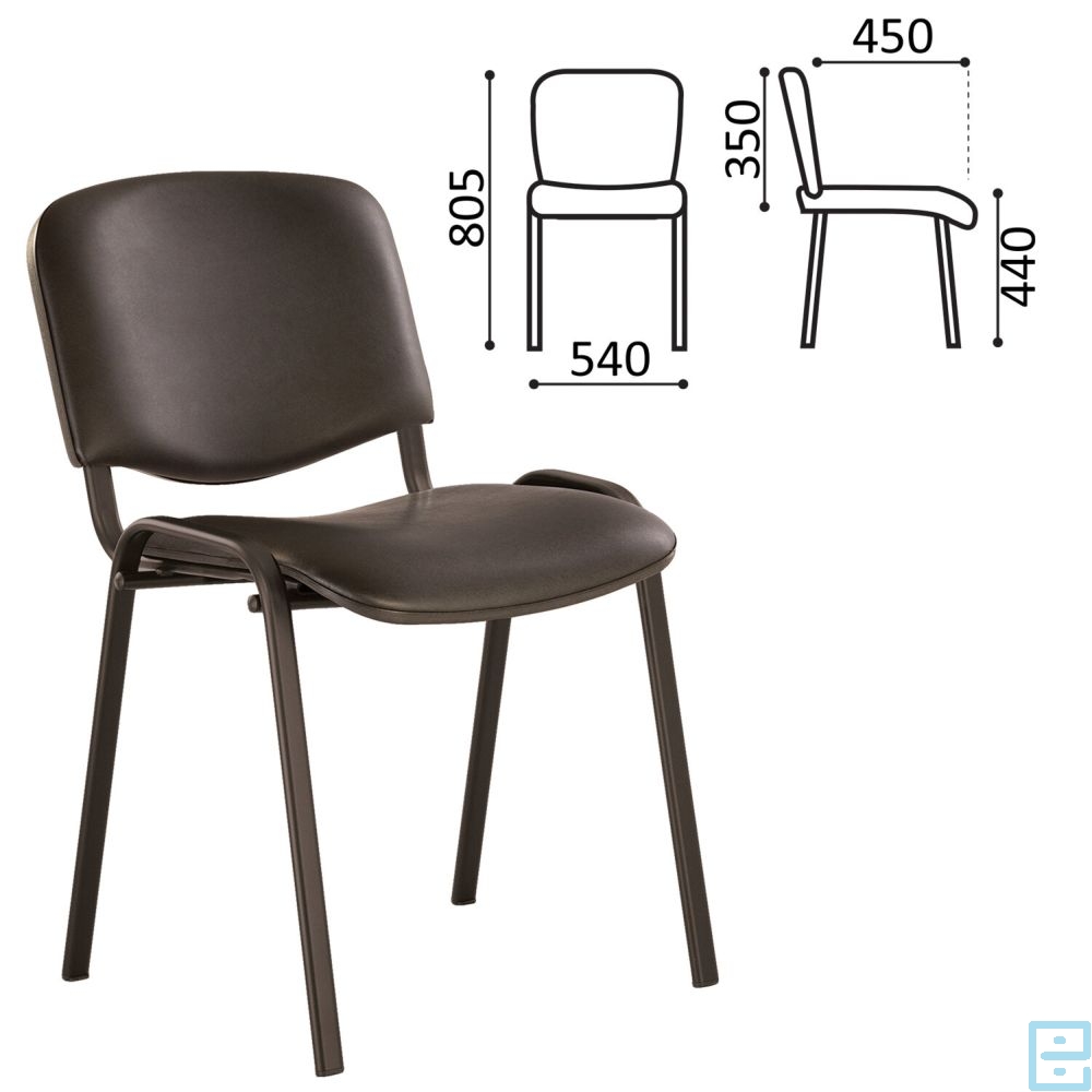 Стул ua_ECHAIR Rio(изо) хром к/з черный v-14/PV-1