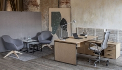 Стол письменный 160 хром Profoffice EXE 101 101 OAK 07 Дуб светлый Хром