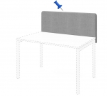 Экран высокий Profoffice TOUR spec TSCR12045 над столешницей Tempo 10 pinnable