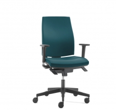 Кресло офисное JOB 215 2D black Velvet Lux 85 Бирюзовое
