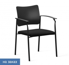 Кресло на черных опорах, с подлокотниками PINKO plastic 4legs black SLW 50 Arms Черное