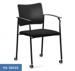 Кресло на колесах, с подлокотниками Profoffice PINKO plastic cast black SLW 50 Arms Черное