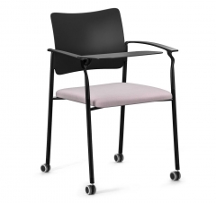 Кресло на колесах, со столиком PINKO plastic cast black Jade9502 Arms+WT Серый Черный