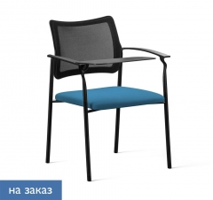 Кресло на черных опорах, со столом Pinko Mesh 4legs black SLW 58 Arms+WT Голубой Черный
