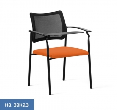 Кресло на черных опорах, со столом Pinko Mesh 4legs black MH YI113 Arms+WT Оранжевый Черный