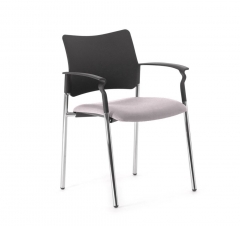 Кресло на опорах, с подлокотниками Pinko plastic 4legs Jade9502 Arms Серый Черный Хром
