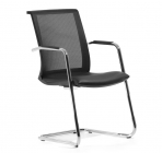 Кресло на полозьях Profoffice Skin black Dakota black Черный Хром
