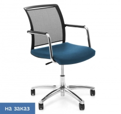 Кресло офисное Magna G black mesh ME35 SLW 58 Голубое Хром