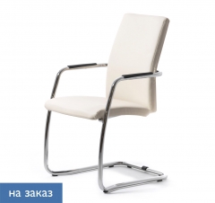 Кресло на полозьях WELL_SEAT slide Ecotex 3027 Бежевый Хром