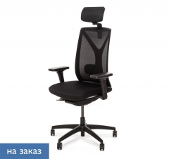 Кресло с подголовником DION Mesh Bl 870 1D black SLW 50 headrest Черное