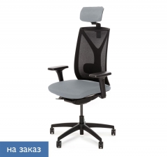 Кресло с подголовником DION Mesh Bl 870 1D black Jade9502 headrest Серый Черный