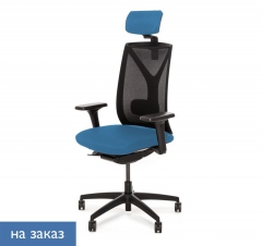 Кресло с подголовником DION Mesh Bl 870 1D black SLW 58 headrest Голубой Черный