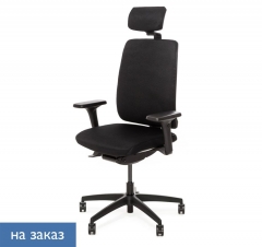 Кресло с подголовником DION 870 1D black SLW 50 headrest Черное
