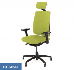 Кресло с подголовником DION 870 1D black Kiton 08 headrest Зеленый Черный