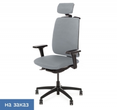 Кресло с подголовником DION 870 1D black Jade9502 headrest hanger Серый Черный