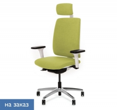 Кресло с подголовником DION W 870 1DW alum Kiton 08 headrest Зеленый Белый Хром