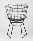 Стул обеденный Stool Group Bertoia Черный с черной подушкой из экокожи