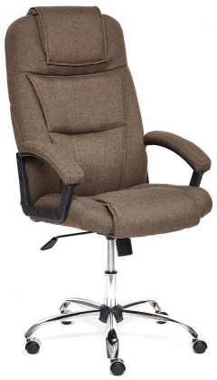 Кресло BERGAMO хром ткань, коричневый, 3М7-147