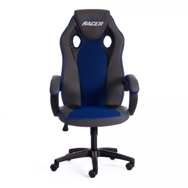 Кресло Tetchair RACER GT new кож/зам/ткань, металлик/синий, 36/10