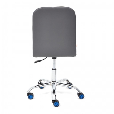 Кресло Tetchair RIO флок/кож/зам , синий/металлик, 32/36