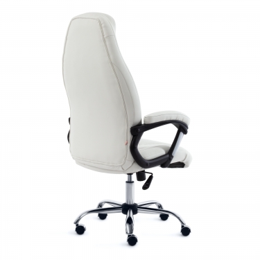 Кресло Tetchair BOSS хром кож/зам, белый, 36-01/36-01/06