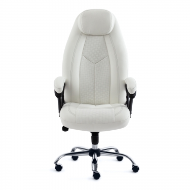 Кресло Tetchair BOSS Lux кож/зам, белый, 36-01/36-01/06