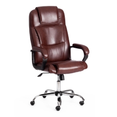Кресло BERGAMO хром 22 кож/зам, коричневый, 2 TONE