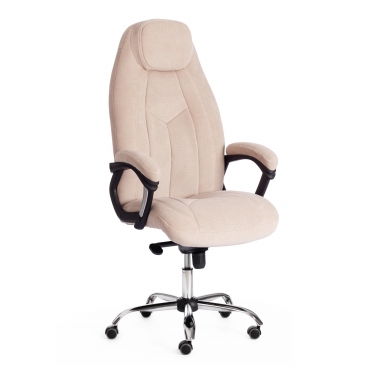 Кресло Tetchair BOSS Lux флок , бежевый/бежевый перф., 7/7/06