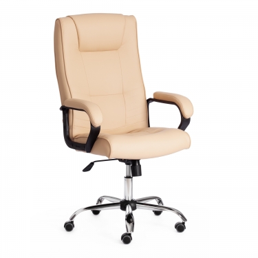 Кресло Tetchair MAXIMA Хром 22 кож/зам, бежевый, 36-34