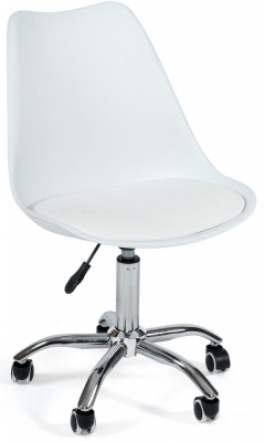 Офисное кресло TULIP mod.106 металл/пластик/PU, 47x48x80+14см, белый/хром