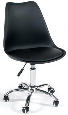 Офисное кресло TULIP mod.106 металл/пластик/PU, 47x48x80+14см, черный/хром