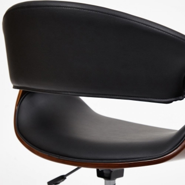 Кресло Tetchair BEND орех, кож/зам черный