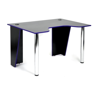 Стол компьютерный Strike-1 120 NEO black/blue, черный/синяя кромка