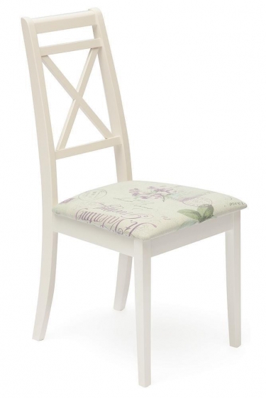 Стул Tetchair Picasso PC-SC дерево гевея, 45х53х97см, ivory white слоновая кость 2-5, Ткань Прованс 13