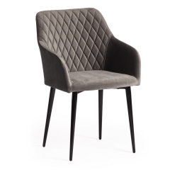 Кресло BREMO mod. 708 ткань/металл, 58х55х83 см, высота до сиденья 48 см, серый barkhat 26/черный