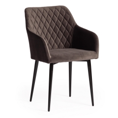 Кресло BREMO mod. 708 ткань/металл, 58х55х83 см, высота до сиденья 48 см, темно-серый barkhat 14/черный