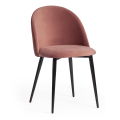 Кресло VALKYRIA mod. 711 ткань/металл, 55х55х80 см, высота до сиденья 48 см, коралловый barkhat 15 /черный
