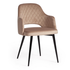 Кресло VALKYRIA mod. 711 ткань/металл, 55х55х80 см, высота до сиденья 48 см, бежевый barkhat 5/черный