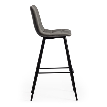 Стул барный Tetchair CHILLY mod.7095б ткань/металл, 53х44х104 см, высота до сиденья 76 см, серый barkhat 26/черный