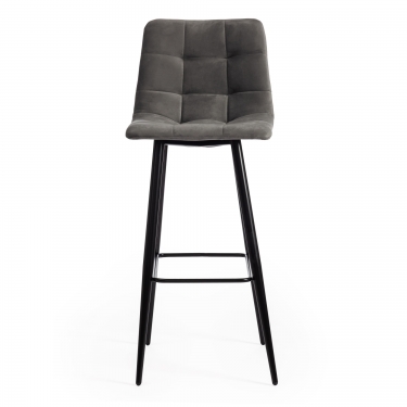 Стул барный Tetchair CHILLY mod.7095б ткань/металл, 53х44х104 см, высота до сиденья 76 см, серый barkhat 26/черный