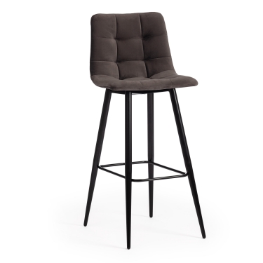Стул барный Tetchair CHILLY mod.7095б ткань/металл, 53х44х104 см, высота до сиденья 76 см, темно-серый barkhat 14/черный
